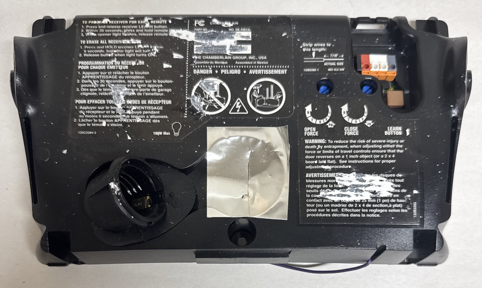 LiftMaster 41AC075-2S Receiver Logic Board W/ End Panel 315MHZ Chamberlain WORKS
