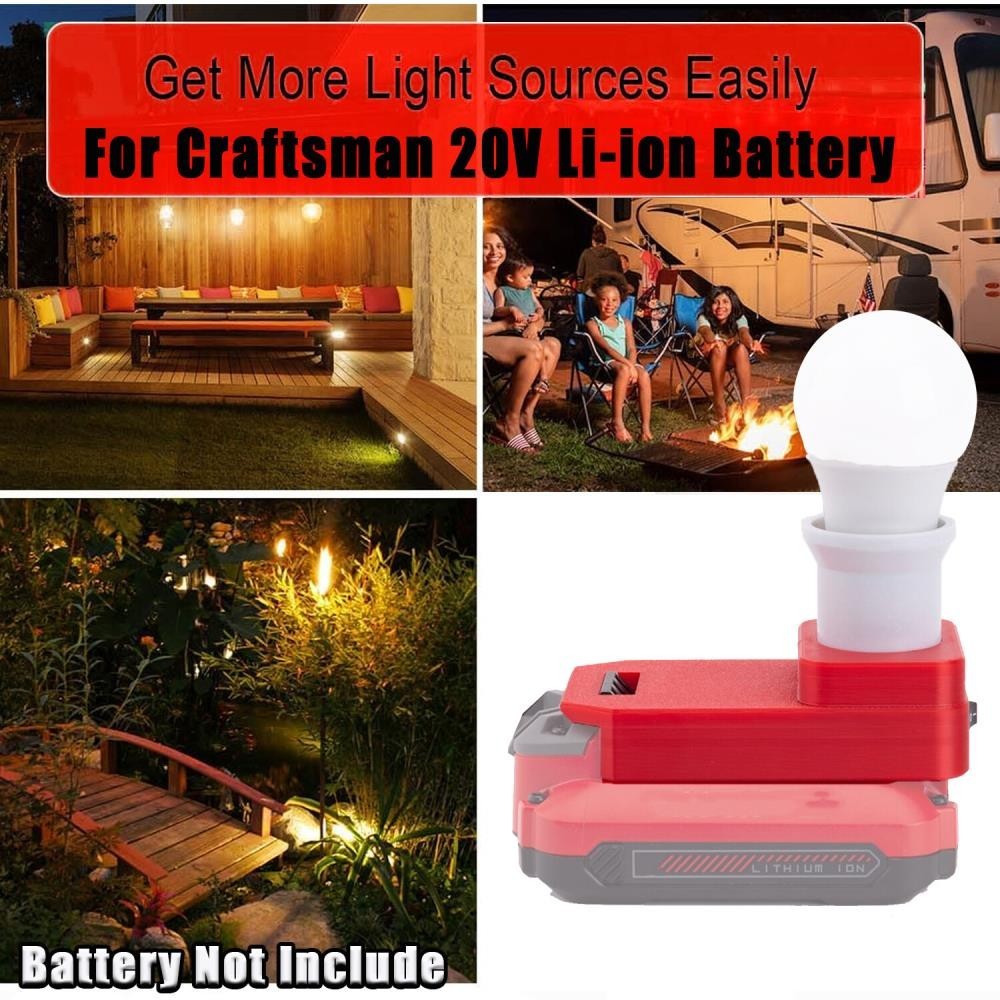 LED Work Light For Craftsman 20V V*20 Li-Ion Battery E27 Bulb Portable Lamp [