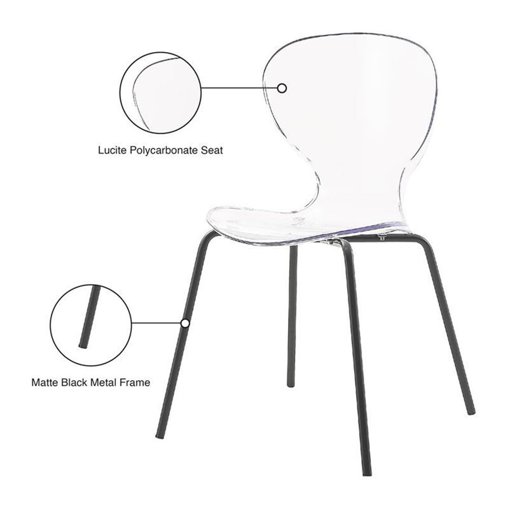 Meridian Furniture Clarion 18"H Metal Dining Chair in Matte Black (Set of 2)