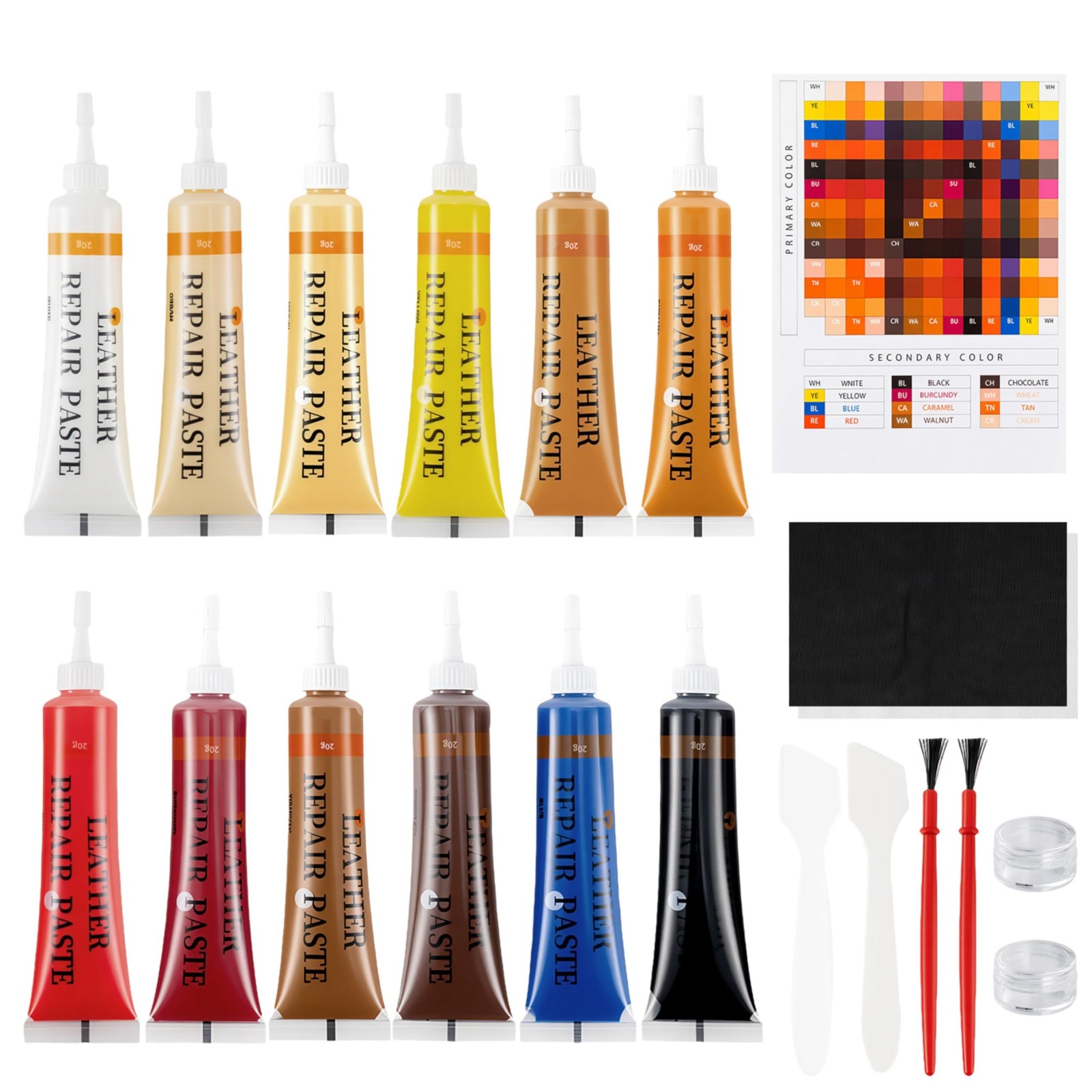 Plfawu 21Pcs Leather & Vinyl Repair Kit | Repairs Tears, Holes, Scratches &...