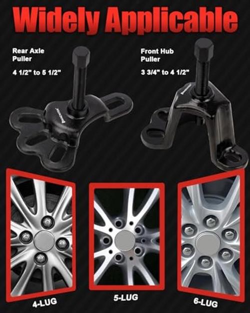9-Way Slide Hammer Puller Set, Front Wheel Hub Remover & Rear Wheel Axle