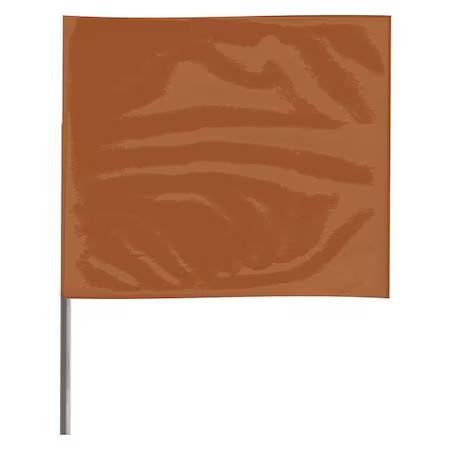 Marking Flag, Vinyl, 30" Wire Staff, Solid, 30" L., 100 Pk, 4530Brn-200