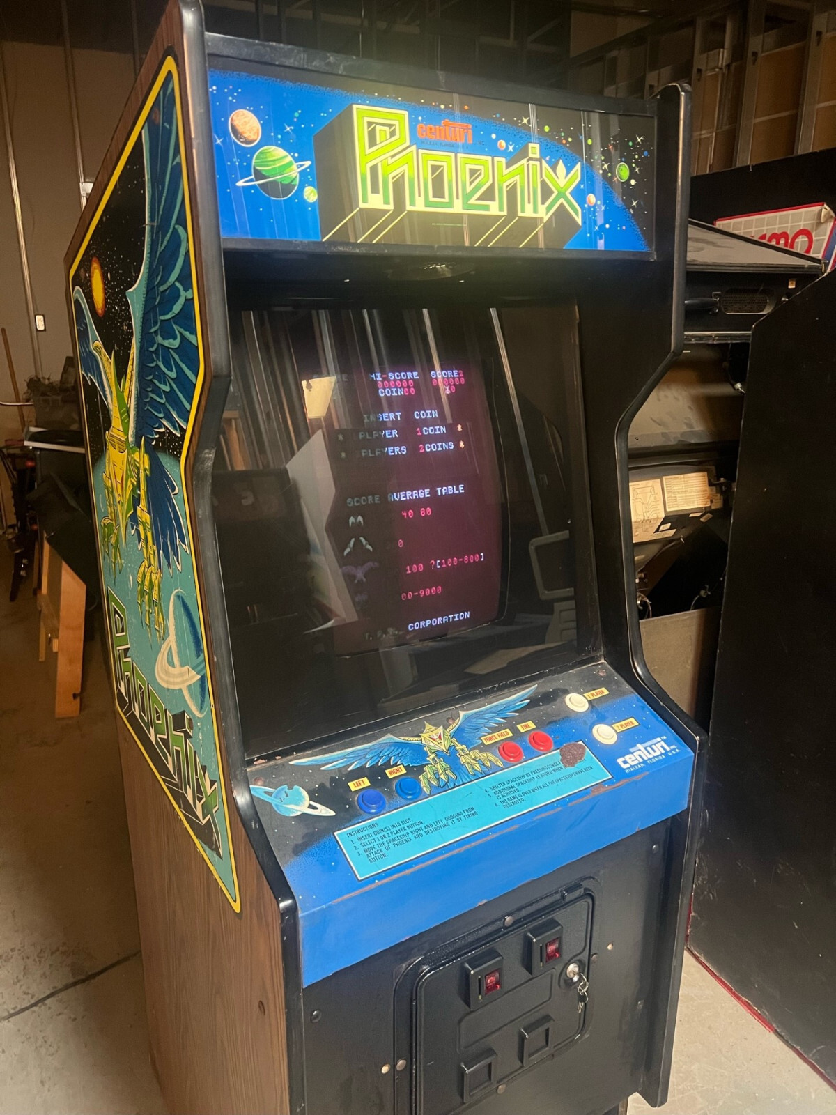 PHOENIX ARCADE MACHINE by CENTURI 1980 (Excellent Condition) *RARE*