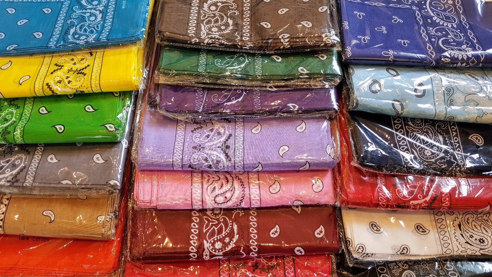 6 Pack XL Bandana Print Scarf Head Wrap Wristband 100%Cotton Big Size27x27