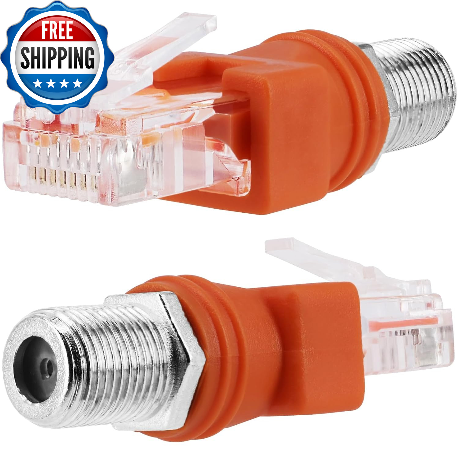 RF to RJ45 Converter Adapter 2 Pack F Female to RJ45 Male Ethernet Adapter....