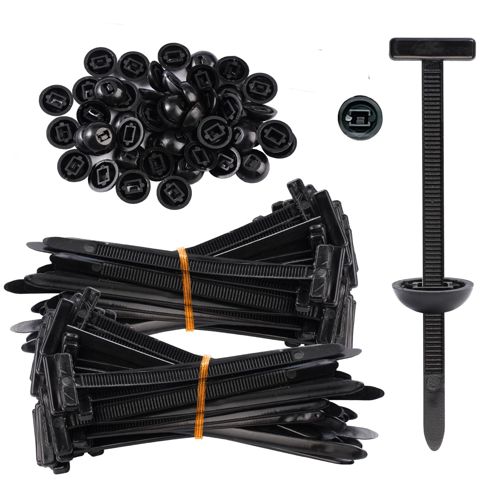 Nylon Universal Cable Tie Buckle - Heavy Duty Zip Ties (with Pin & Button), U...