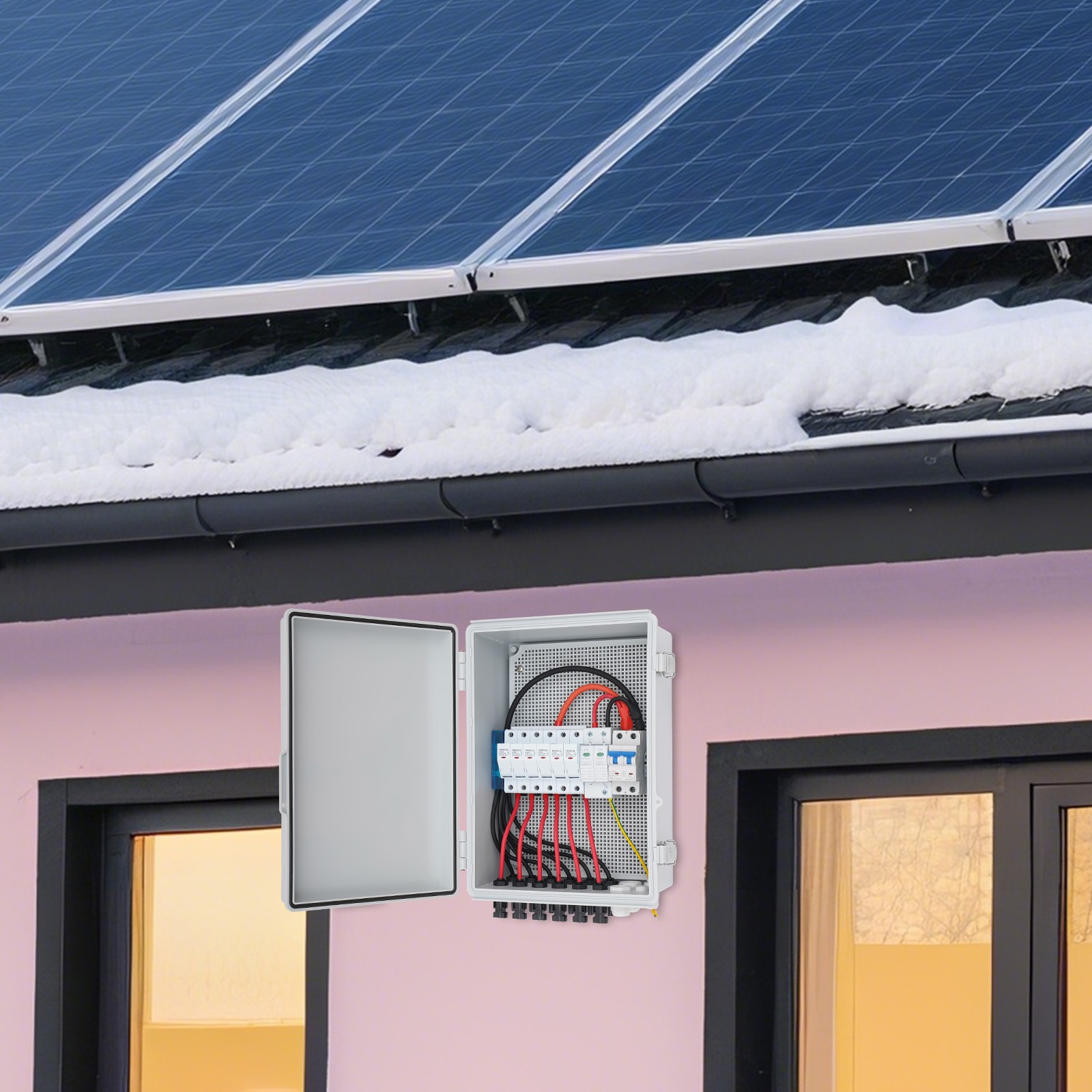 63A PV Combiner Box 6 String Solar Combiner Box with 15A Rated Current Fuse