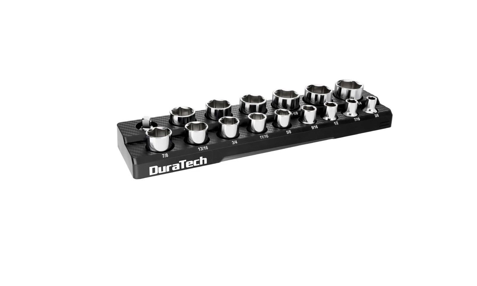 DURATECH Magnetic Socket Organizer, 1/2" SAE Socket Tray Holds 16 P... Fast Ship
