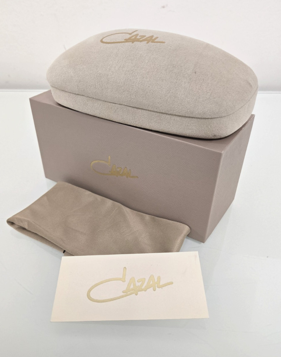 Cazal Legends Beige Hard Clamshell Sunglasses -EyeGlasses Case W/ Cloth