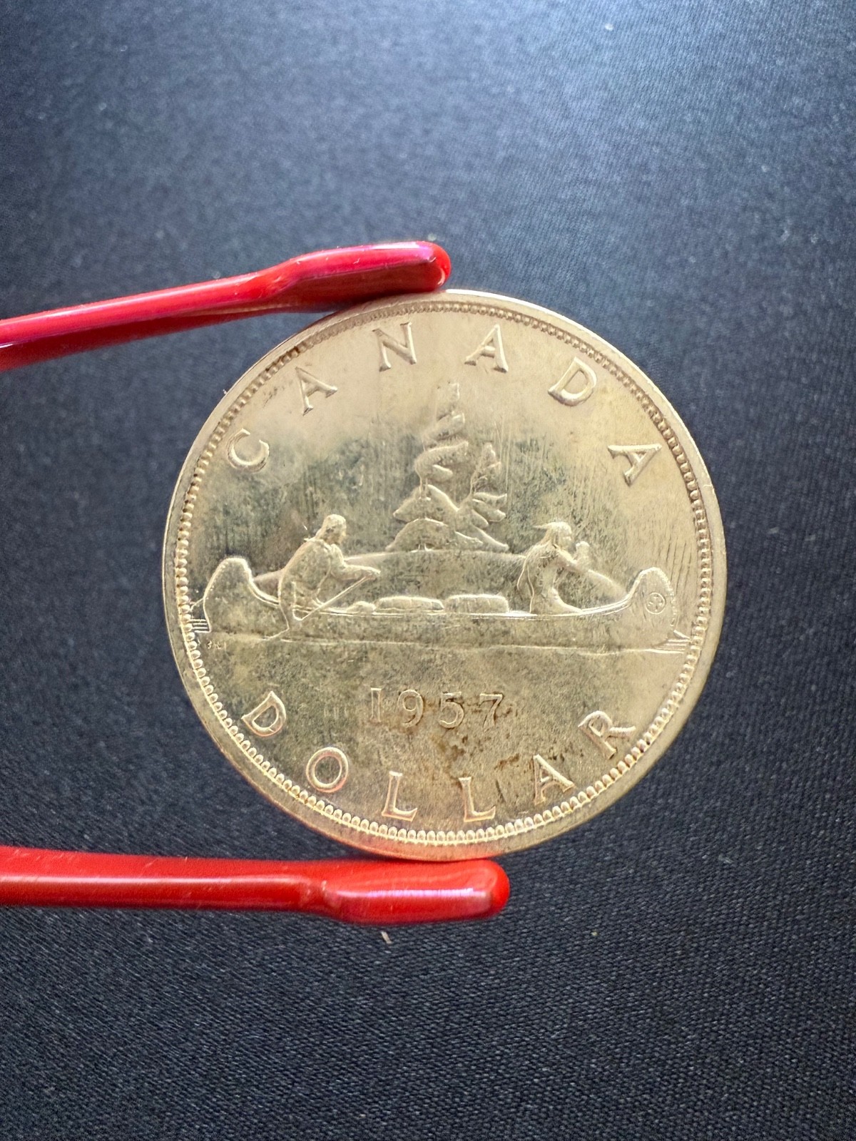 1957 Canadian Silver Dollar Coin 80%