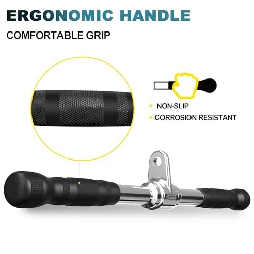 Cable Machine Attachments Set V Bar Tricep Rope Straight Bar Lat Pulldown Home