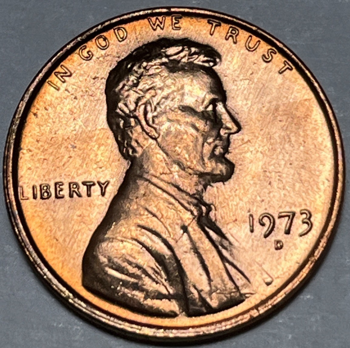 1973 D Penny Errors Lincoln Missing Part Of Coat & Slight Rotary Uncirculated