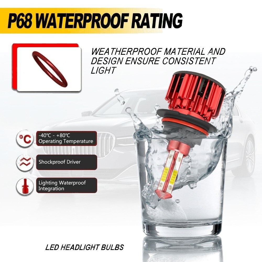 2x 9007/HB5 LED Headlight Bulbs Kit 6500K White High Low Beam Light Super Bright