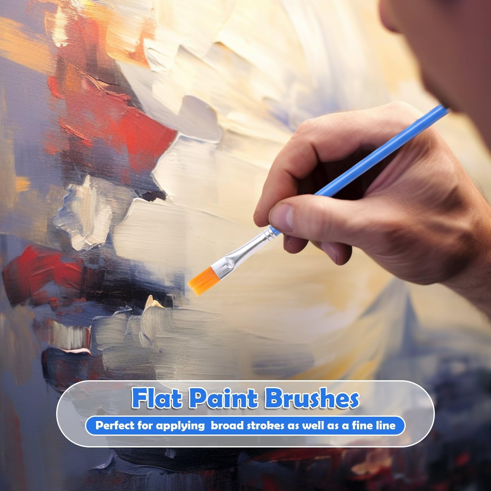120 Pcs Flat Art Paint Brushes for Touch Up Crafts Detail Painting Face Body