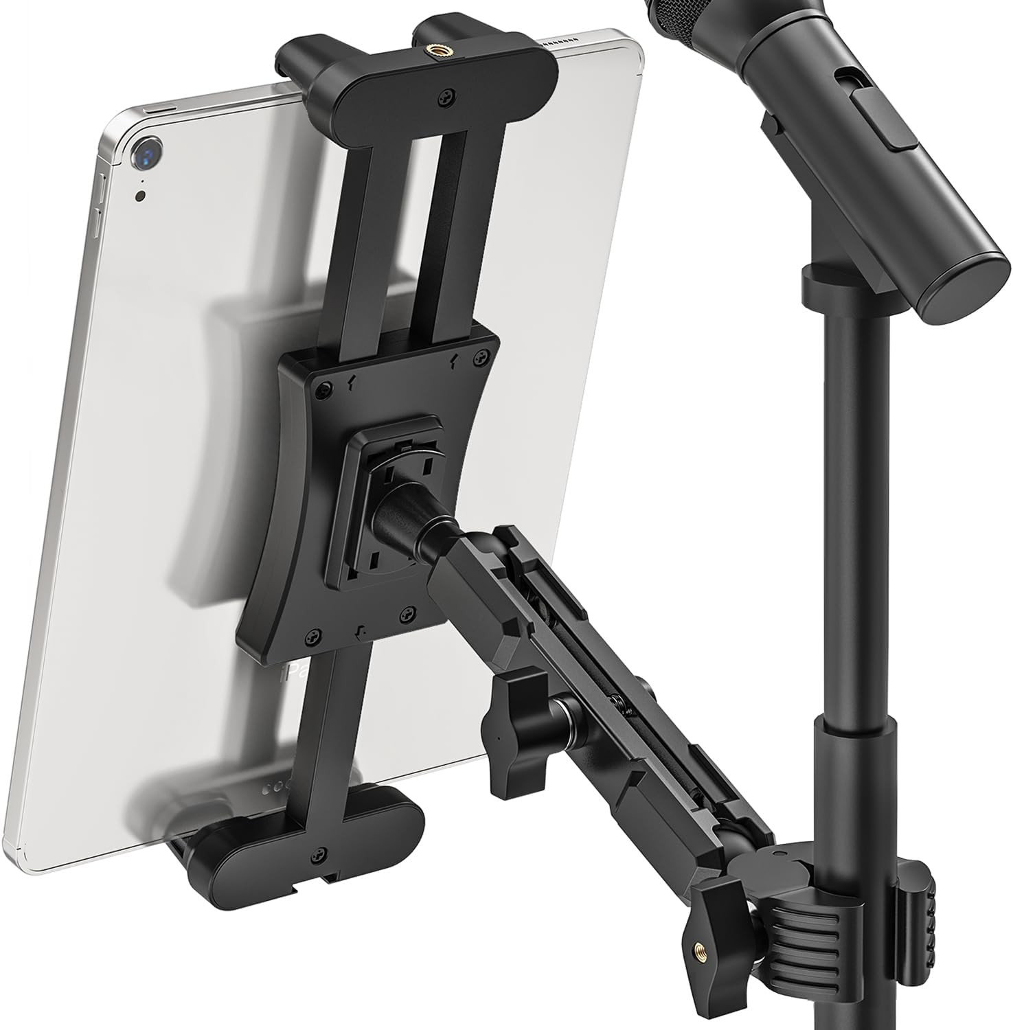iPad Microphone Stand Mount with 360° Rotation for Tablets and Smartphones