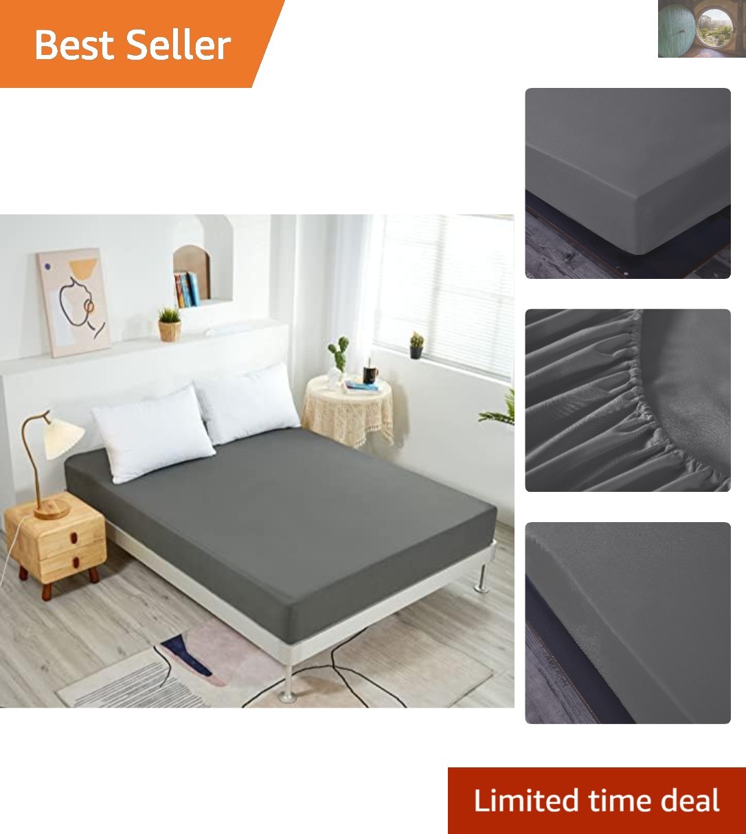 Luxuriously Soft Microfiber Fitted Sheet - Full Size with 14" Deep Pockets