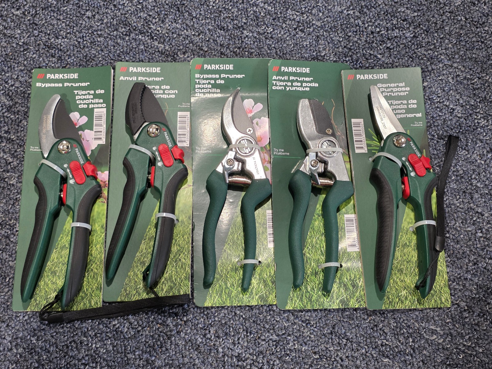 NEW Parkside Garden Pruners / Bypass Pruning Shears – 5‑Piece Mixed Set – Sharp