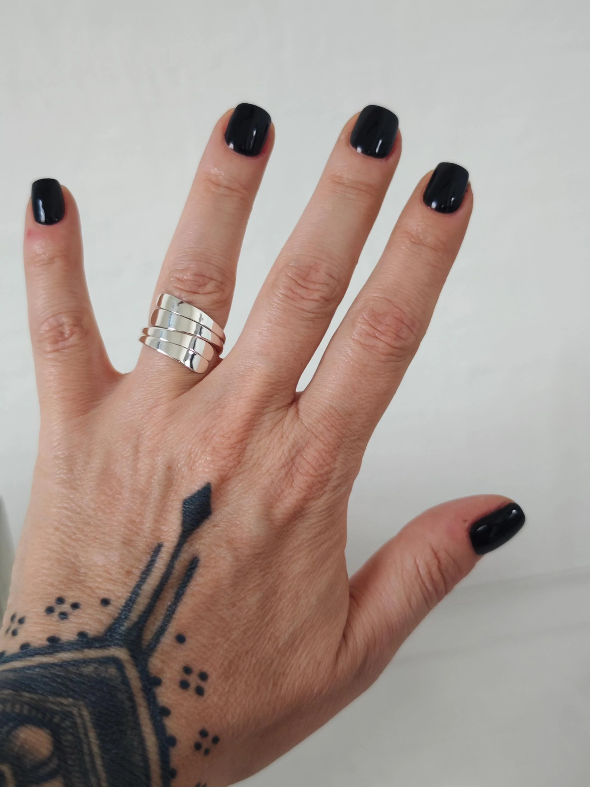 Statement 925 Silver Wrap Ring, Wide Wrap Ring, Curved Silver Ring