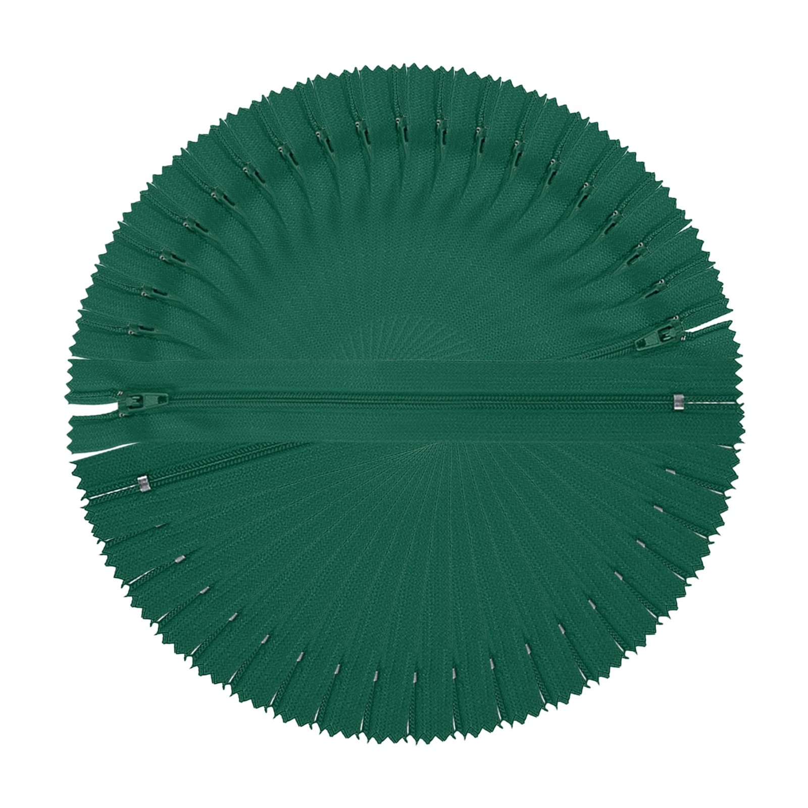 9 Inch Nylon Coil Zippers, #3 Pure Green Sewing Zippers,Pack of 22