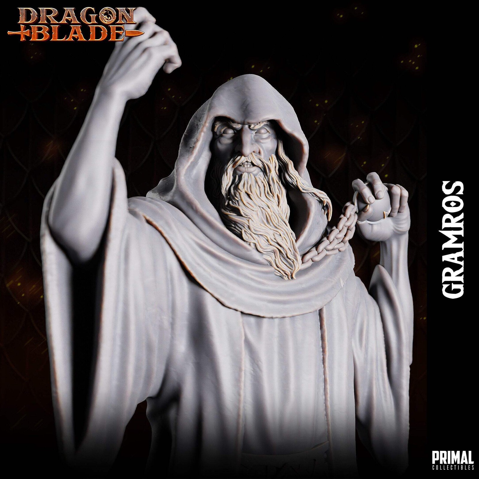 Dark Wizard Gramros | Dragonblade | TTRPG D&D Miniature | Primal Collectibles