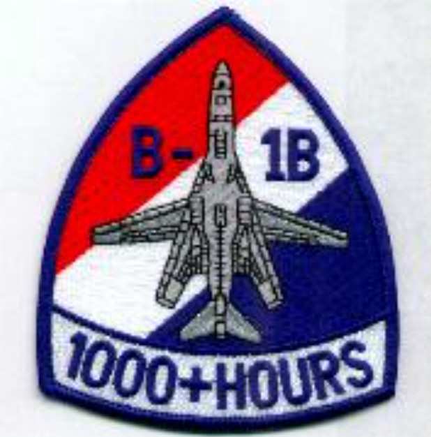4" AIR FORCE B-1B 1000 HOURS EMBROIDERED PATCH
