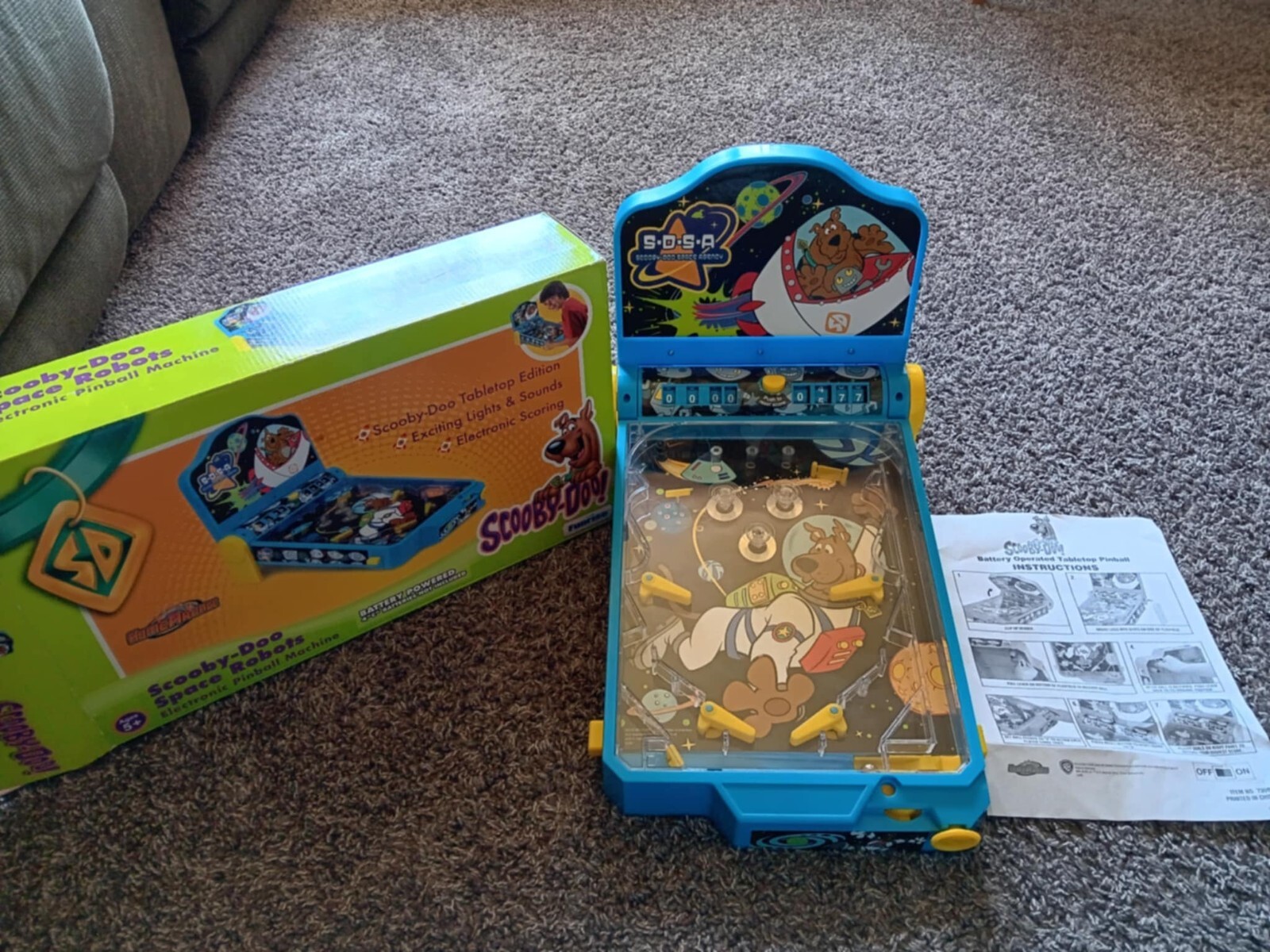 VINTAGE SCOOBY DOO SPACE ROBOTS ELECTRONIC PINBALL MACHINE FUNRISE 2004