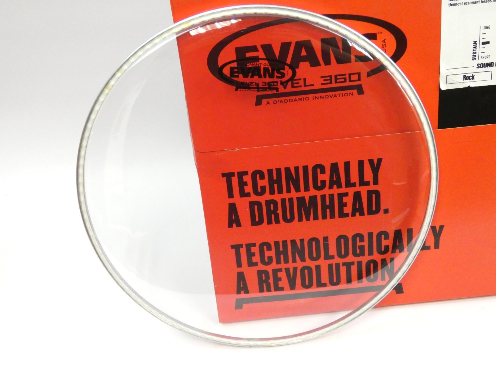 BRAND NEW (Open Box) Evans TT12RGL 12" Resonant Glass Clear Drum Head