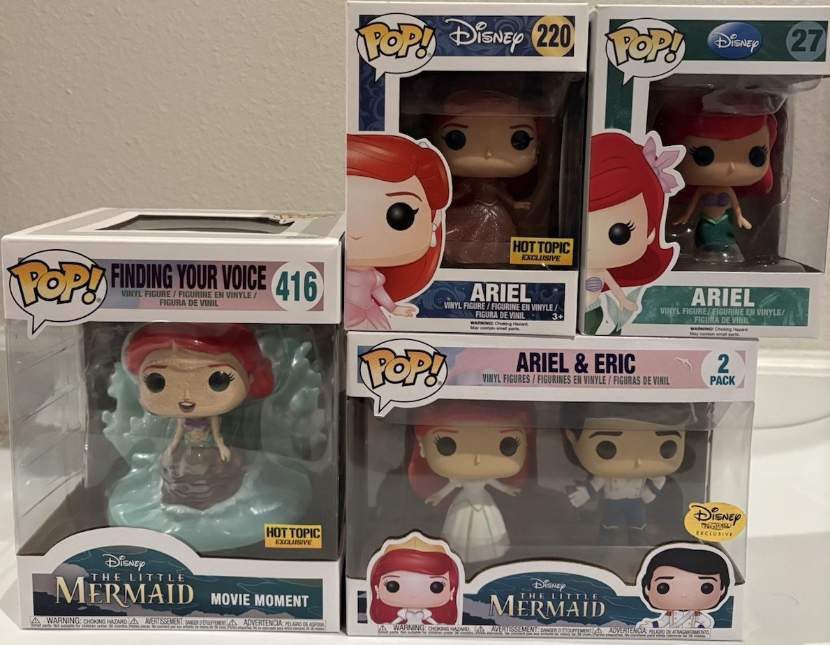 Funko The Little Mermaid Ariel & Eric Figures Mixed Lot 4-Pack… 5 Figs