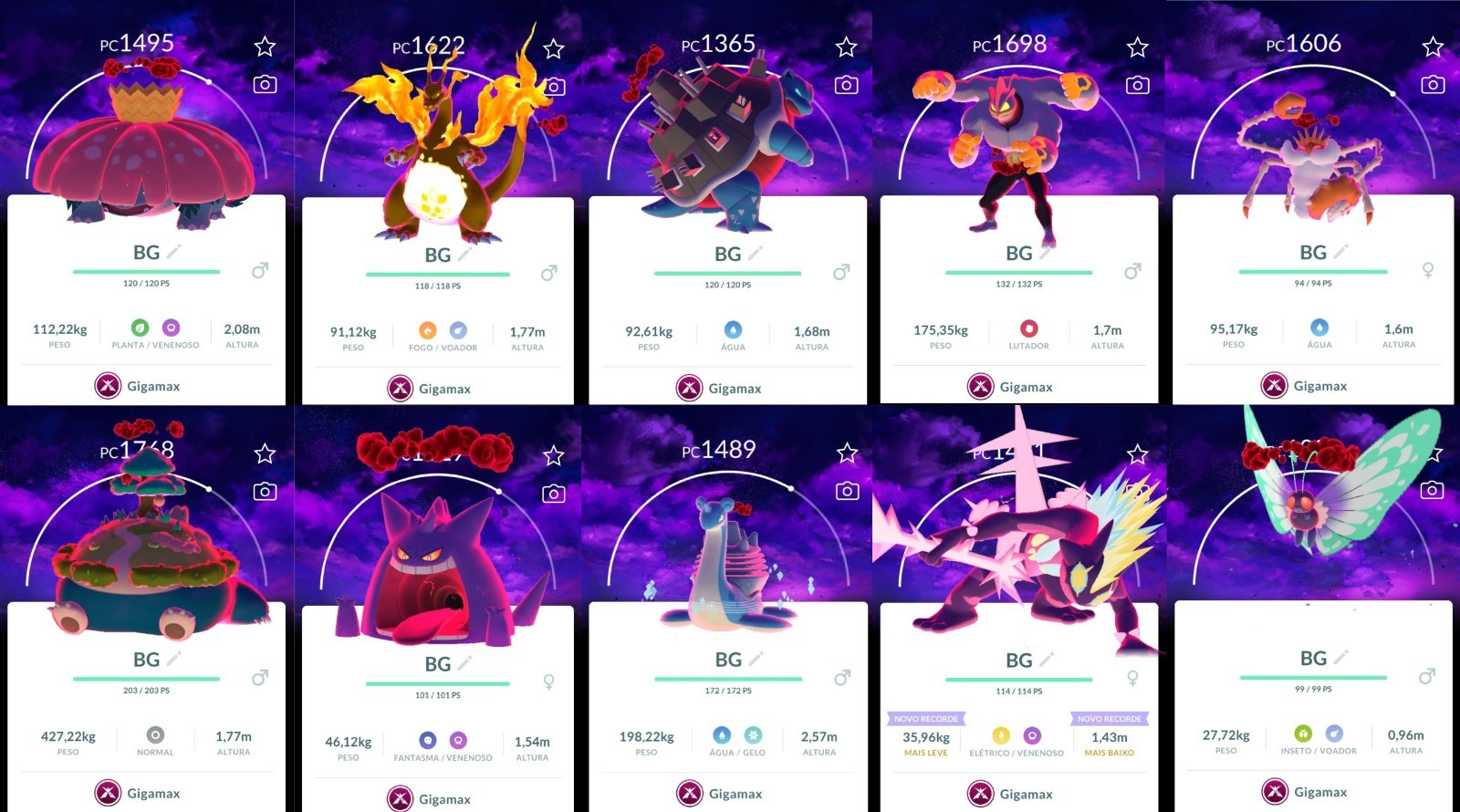 Pokémon Go Non-Shiny Gigantamax Background Dark Skies Go Fest 2025 Trade 20k