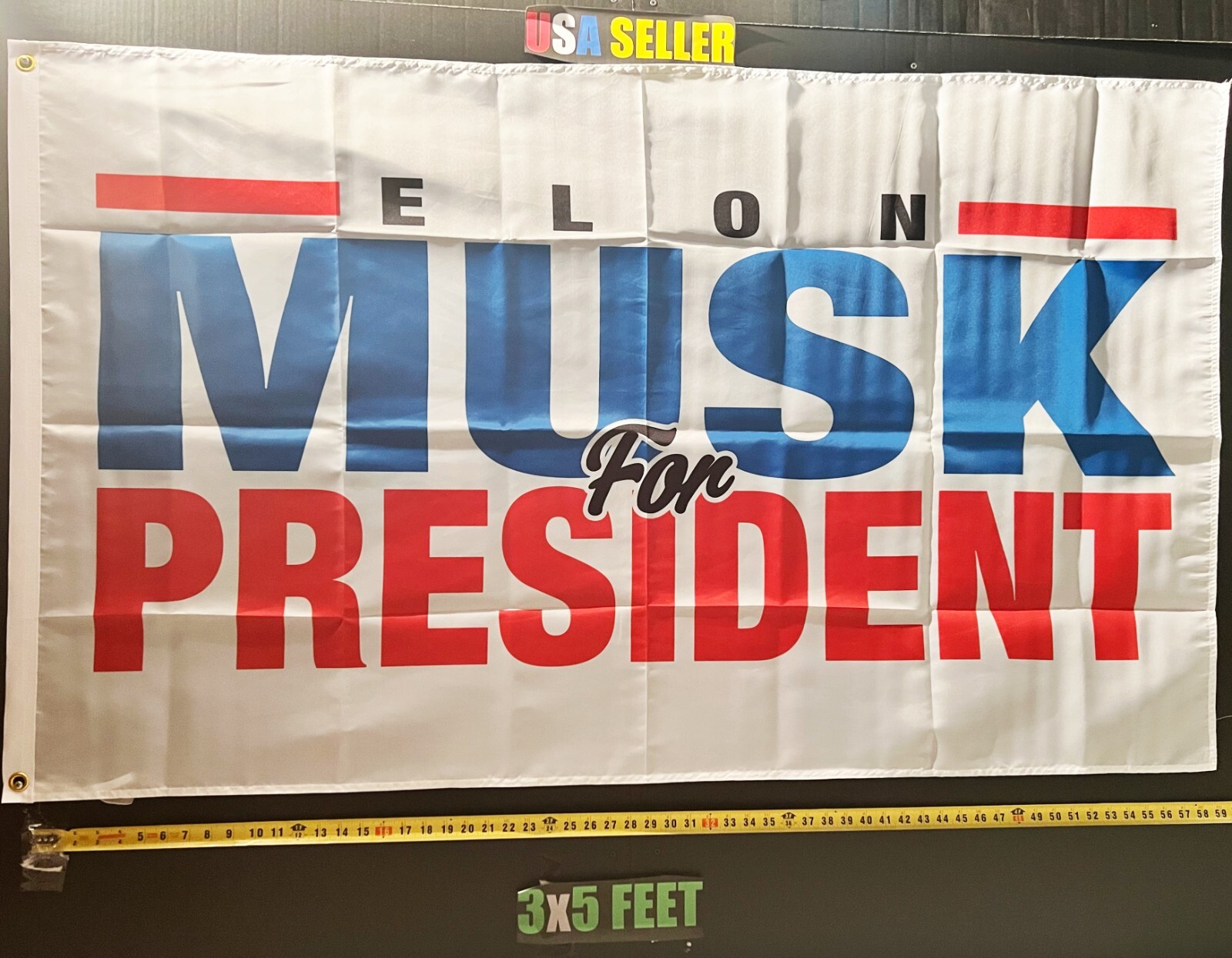 Elon Musk Flag FREE SHIPPING W Pres Save America Tesla SpaceX Cool USA Sign 3x5