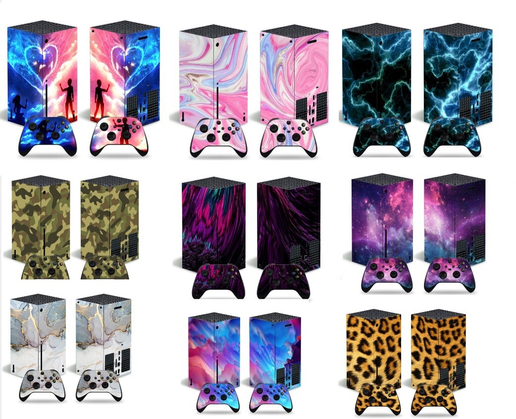 1 Xbox Series X Vinyl Skin Stickers + 2 Controller Decal Stickers