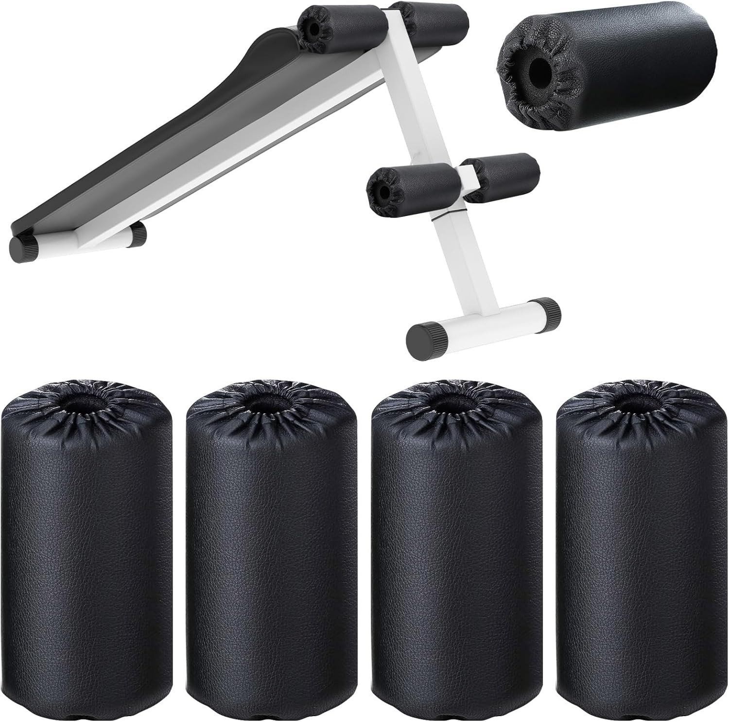 4 Pack Foam Roller Pads 8x3.5x0.8 In Replacement for Weight Bench & Gym Equipmen