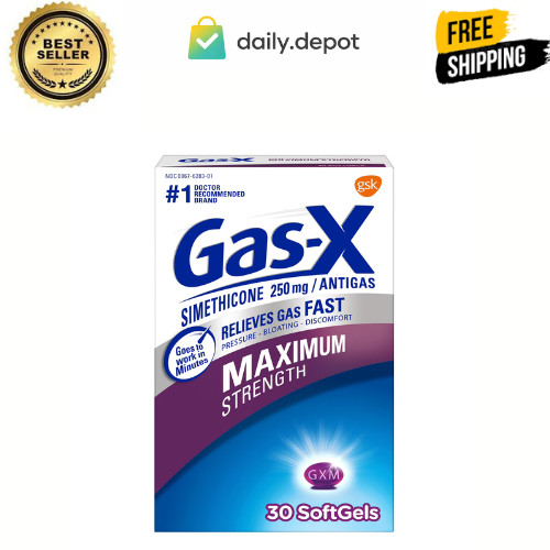 Gas-X Maximum Strength Gas Relief Softgels With Simethicone 250 Mg - 30 Count