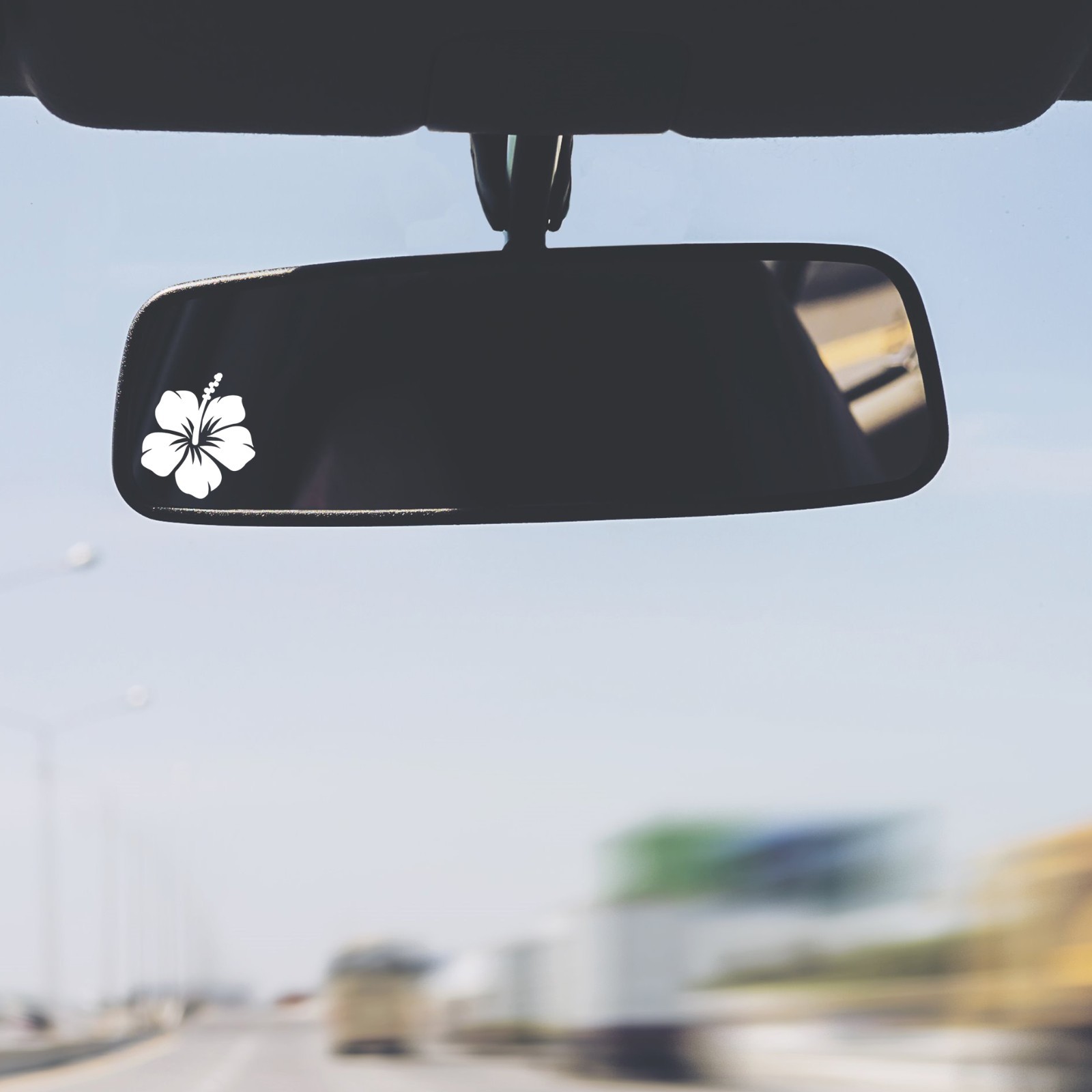 Hibiscus Flower Vinyl Decal Sticker Rearview Mirror Car Truck  Set of 2