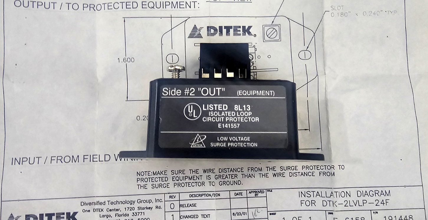 DITEK DTK-2LVLP-LV 2LVLP LV Series Fire Alarm System Surge Protector NEW