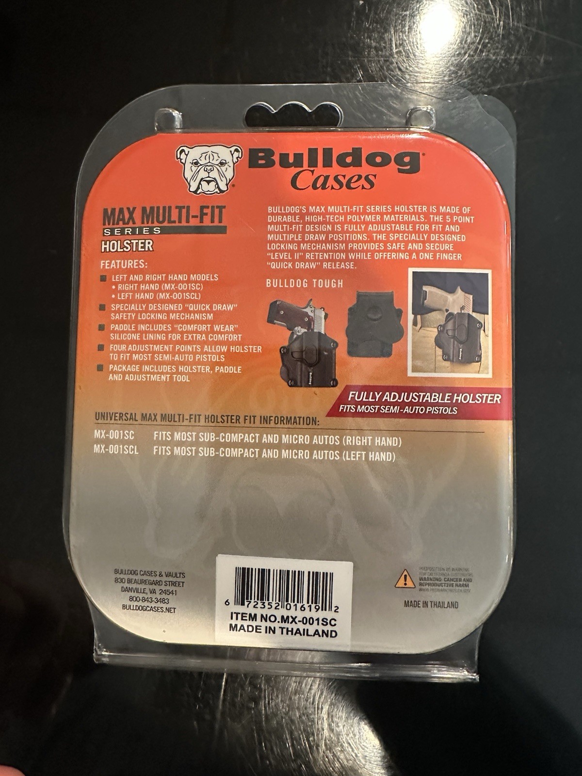 Bulldog Multi-FIT Poly RH Holster