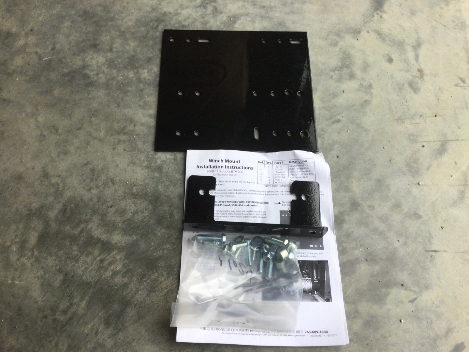 2008-11 KUBOTA RTV 900 WINCH MOUNT 1624F S043