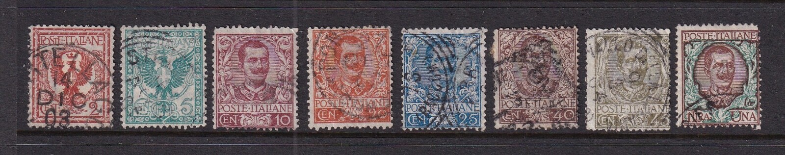 Italy Used Stamps Sc#77-81,83-84,87