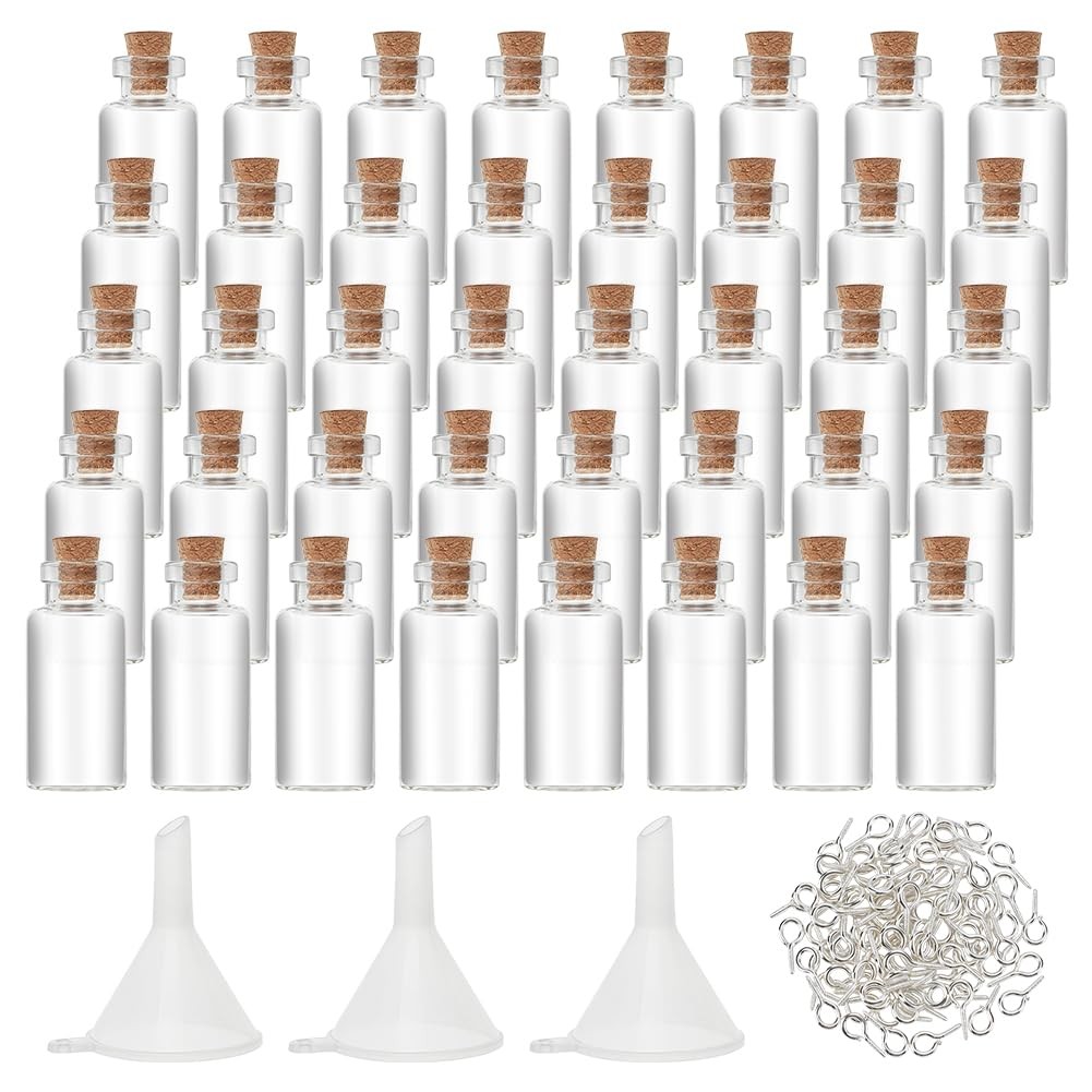 GOMAKERER 100 Pcs 5ml Small Glass Bottles with Cork Stoppers, Mini Glass Jars...