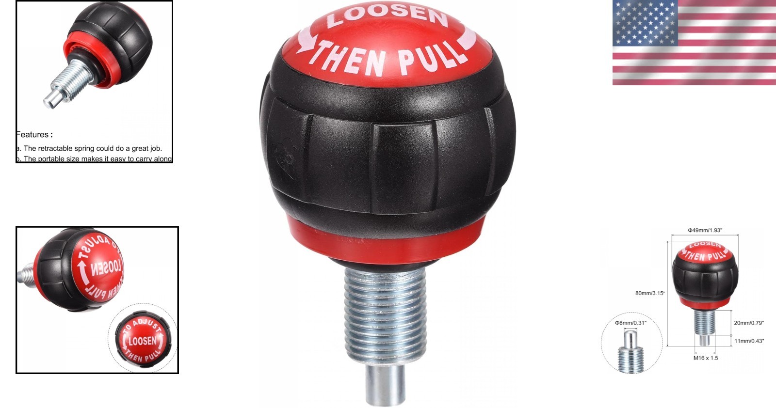 Easy-Install Red Spring Handle Knob for Indoor Exercise Bikes – Sturdy Design