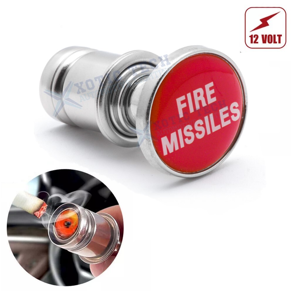 Fire Missile Push Button Design Car Cigarette Lighter Plug Socket Dust Cap Cover