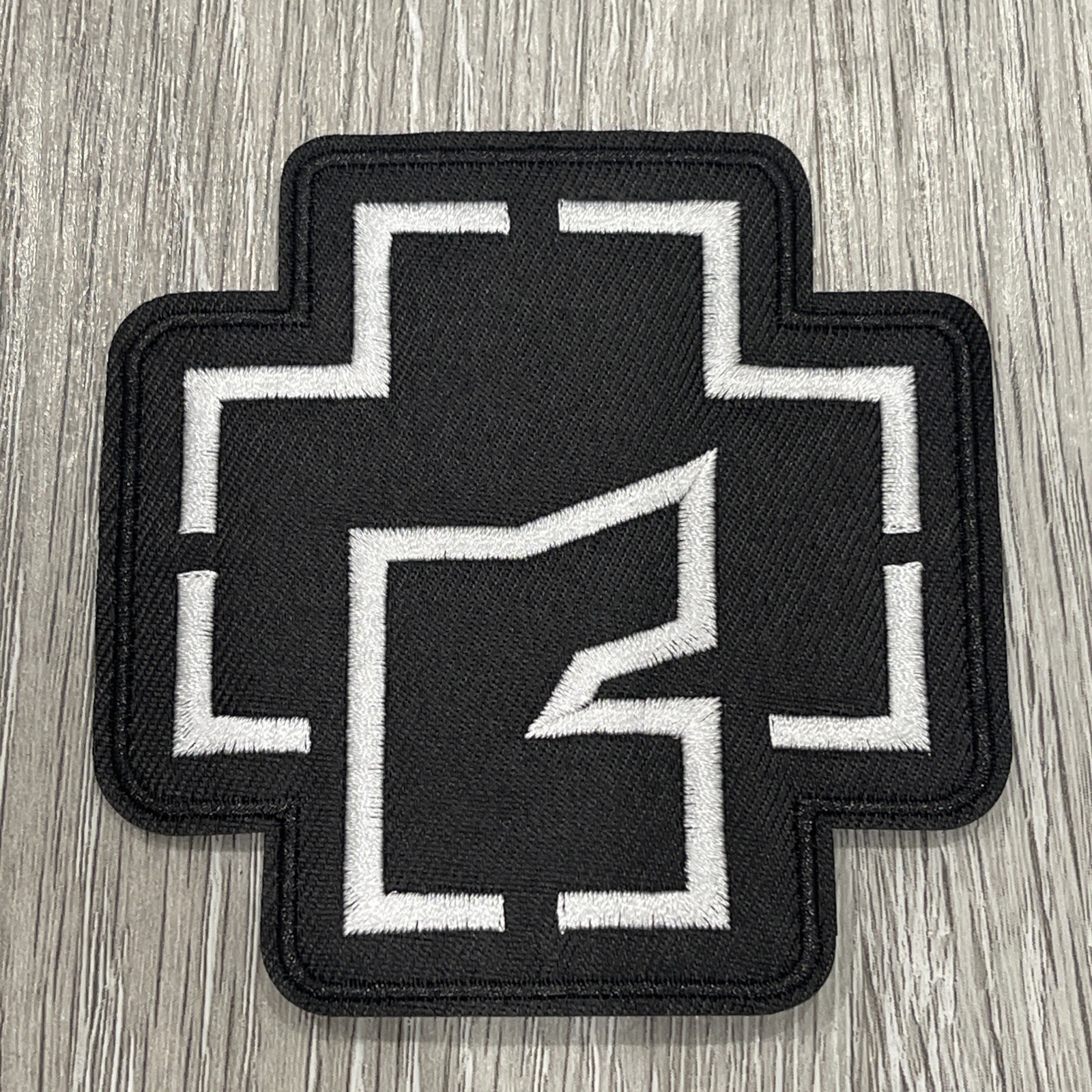 Rammstein White & Black German Band Embroidered Iron On Patch 3.5x3.5 Inch