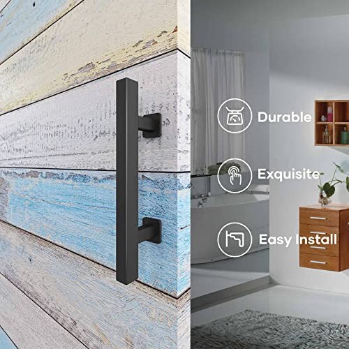 2" Sliding Barn Door Handles and Pulls,Double Sided Hardware Set,Heavy 1 Black