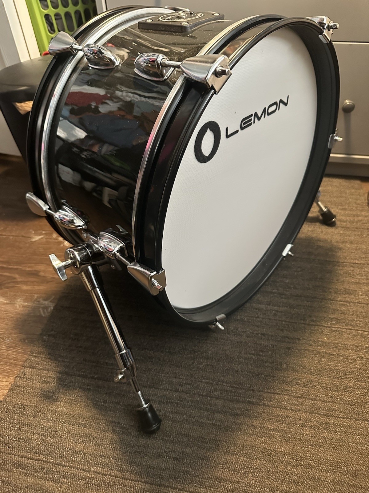 Lemon 16”inch Electric  Bass Drum/For Roland & Alesis Kits-Black Sparkle Used