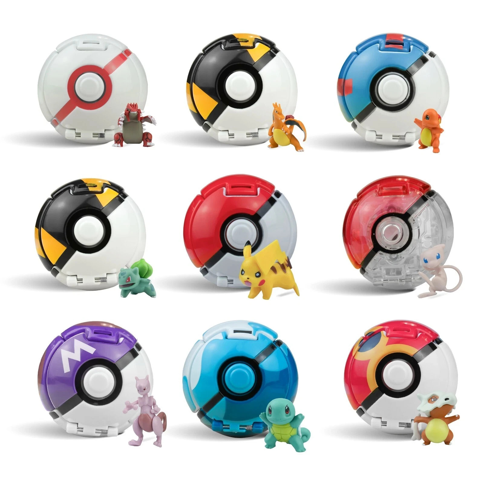 TOMY  Pokemon Throw N Pop Poke Ball Mini Figures  Ready to Battle Ultra Ball