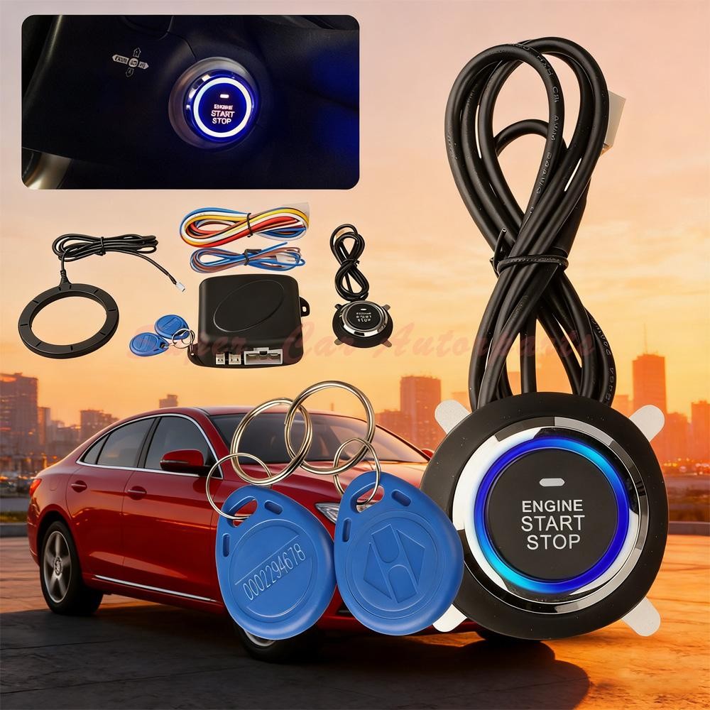 12V Cars Ignition Switch RFID Engine Start Push Button Keyless Entry Starter Kit