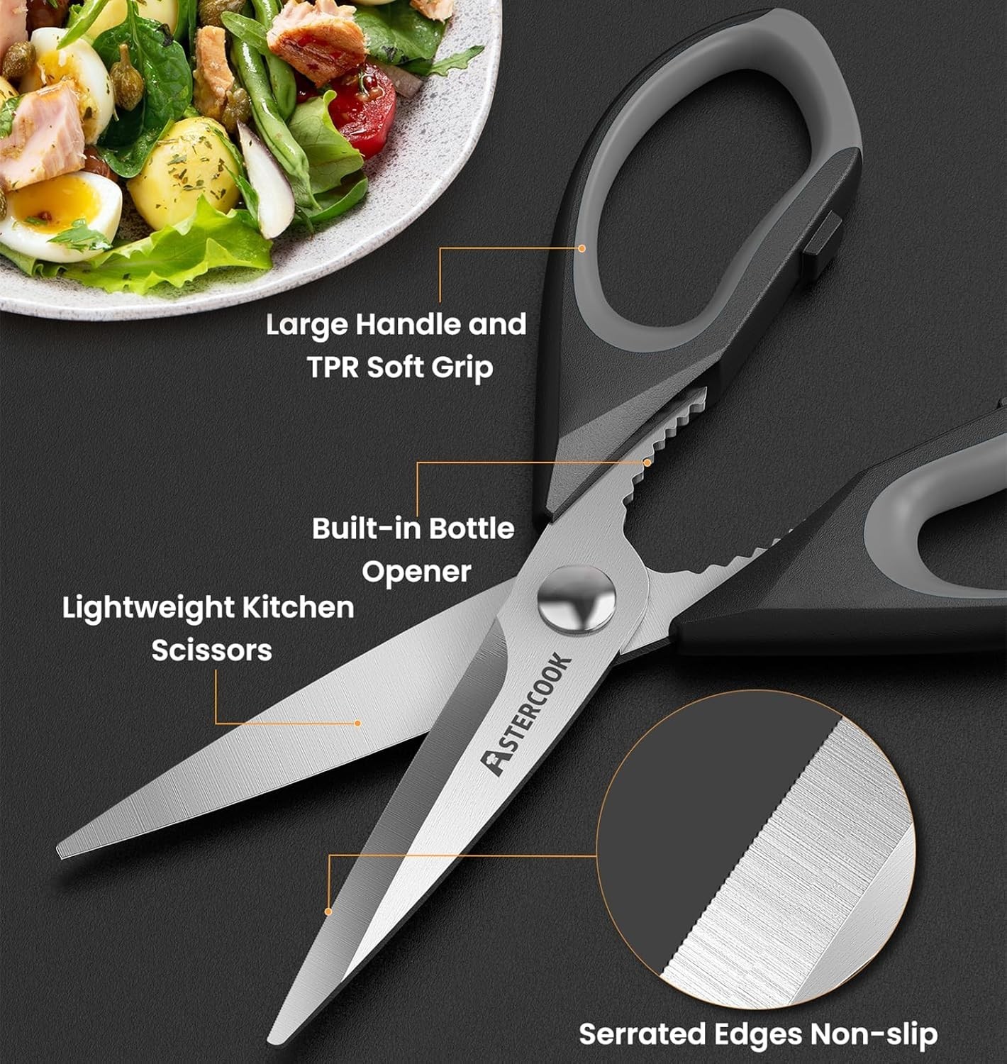 Kitchen Scissors All Purpose Heavy Duty,3 Pack Kitchen Shears Set,Stainless S...