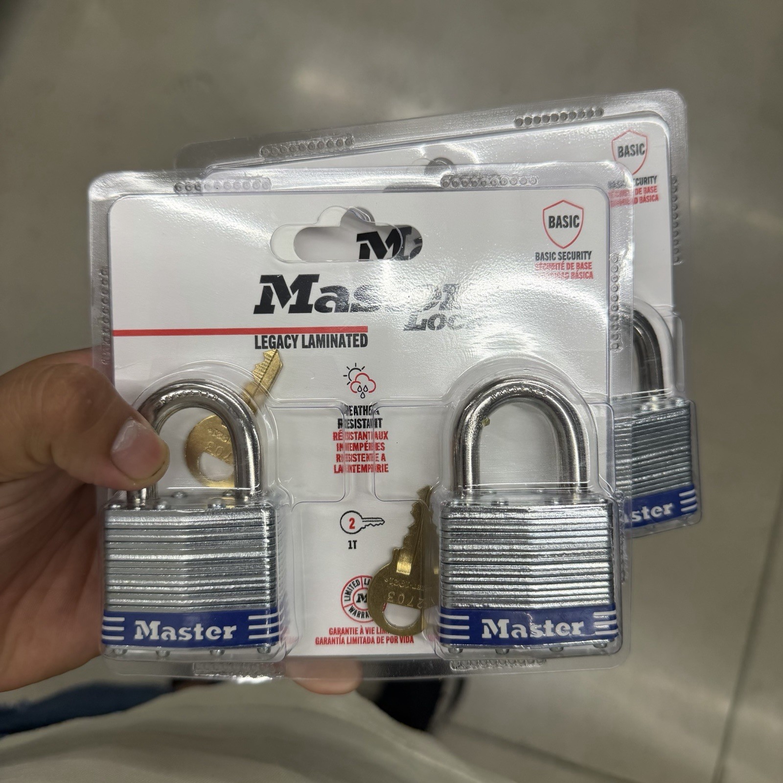 Master Lock 1T Legacy Keyed Laminated Padlocks 2-Pack Weather Resistant, M