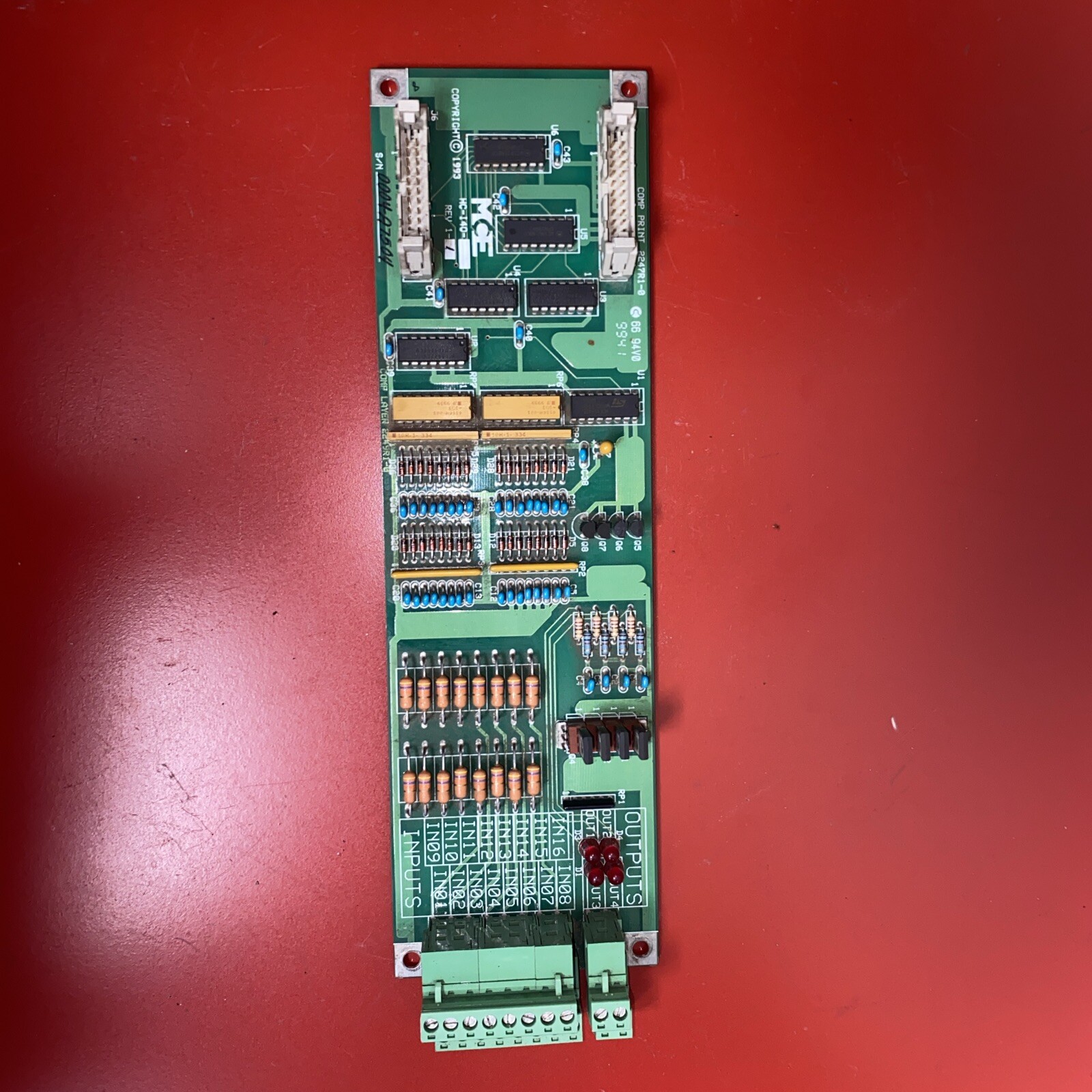 MCE HC-I40 Logic Rear Door I/O Module Rev 1-1 ELEVATOR CONTROL