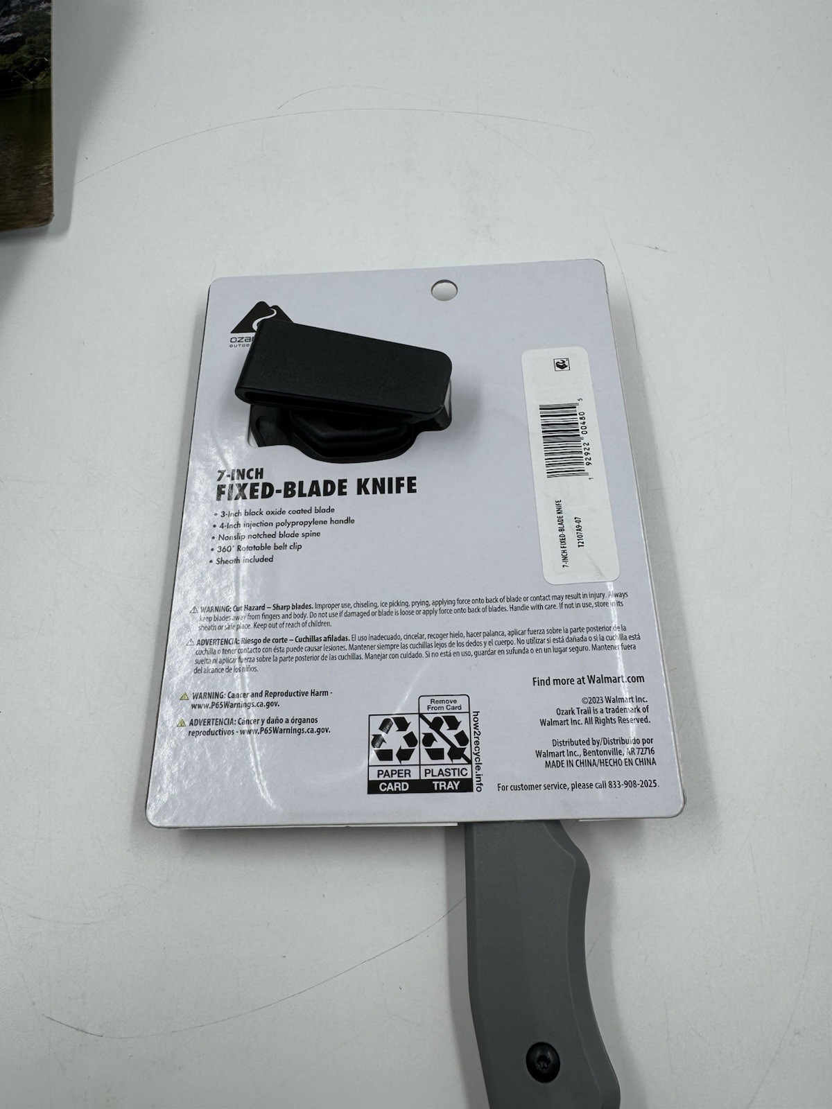 (5) Ozark Trail 7” Fixed Blade Knife w/ Black Polypropylene Handle & Sheath